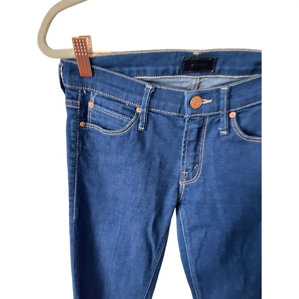 Mother The Runaway Bootcut Jeans Low Rise Stretch Dark Skies Suede Y2k Retro 24